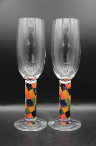 2007 Ritzenhoff Navaja Champagne Glasses by Roger Selden Made in Germany x 2