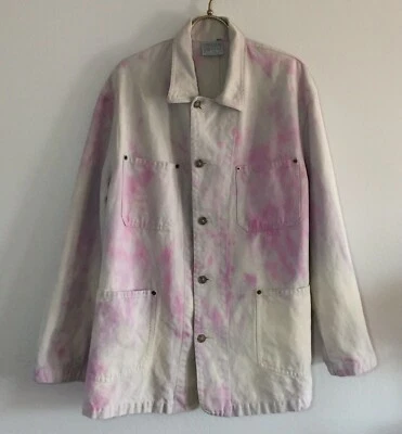 Vintage Country Road Australia Pink Tie-Dye Jean Denim Coat Jacket Size Small  - Image 1 of 4