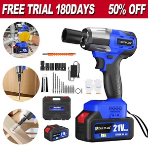 1800Nm 1/2" Cordless Electric Impact Wrench Drill Gun Ratchet Driver W/battery - Picture 1 of 16