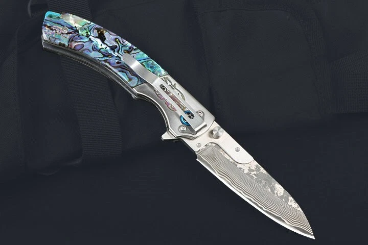 Nueva cuchilla desmontable abulón carcasa mango línea bloqueo bolsillo cuchillo plegable EDC F7 Foto 1 de 4