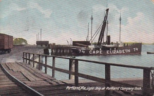 Postcard ME Portland Maine Cape Elizabeth Light Ship c.1909 BB4 - Picture 1 of 2