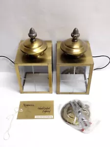 Vintage Norwell Brass & Glass Lantern Style Wall Sconces w/Acorn Accent - Picture 1 of 7