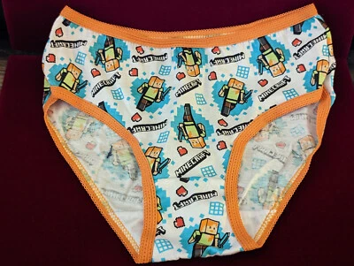 MINECRAFT, Size 6, White/Blue/Orange Girls Panties - Image 1 of 3