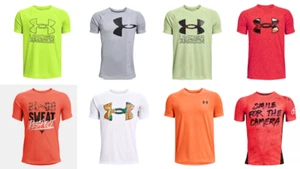 New Under Armour Boy's UA Tech Hybrid Print T-Shirt Pick Size & Color - Picture 1 of 5