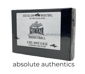 2021-22 Blatt Metall Basketball versiegelt rot weiß & blau Hobby Box 5 Autos/10 weniger - Bild 1 von 2