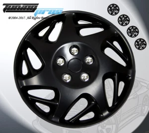 Wheel Rims Skin Cover 15" Inch Matte Black Hubcap -Style 007B 15 Inches Qty 4pc- - Picture 1 of 4