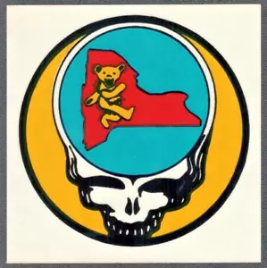 Grateful Dead Decal Sticker Vintage Original Skeleton Skull New York State NYC - Picture 1 of 1