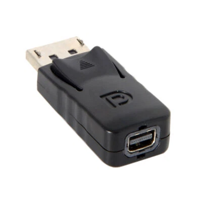 Black DP DisplayPort Male to Mini DP Female Adapter for Displays HDTV Monitor - Image 1 of 4