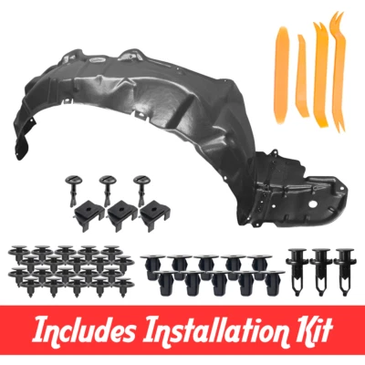 Front Passenger Side Fender Liner w/ Clip Kit For 10-15 Toyota Prius TO1249158 - Image 1 of 4