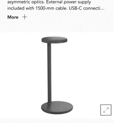 Flos Oblique Anthracite Table Lamp/Design by Vincent Van Duysen, R15 RRP £380 - Image 1 of 4