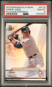 Bowman Platinum Presence Aaron Judge 2016 #PP-25 PSA 10 gemas como nuevo - ¡Raro, Pop 57! - Imagen 1 de 2