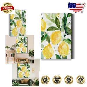 Elegant Lemon Branch Canvas Wall Art – 32"x48" Gallery Wrap for Living Rooms - Picture 1 of 10