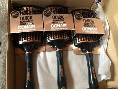 Lot of 3 Conair Copper Collection paddle brushes brand new with tags  - Image 1 of 3