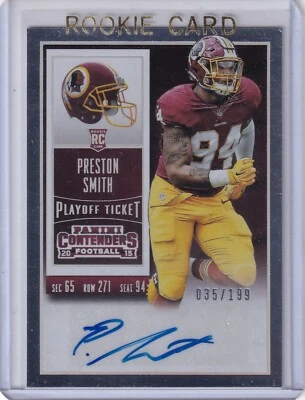 Preston Smith 2015 Panini Contenders Playoff Ticket Holo Foil Rc Auto (35/199) - Image 1 of 2