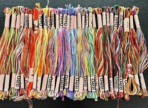 30 Variegated Silk Rayon Embroidery Threads - Cross Stitch Floss Lot - Picture 1 of 8