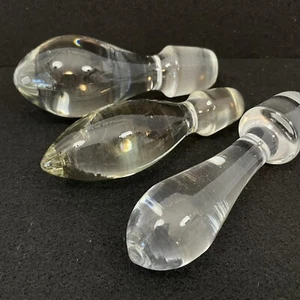 Clear Glass Decanter Replacement Stoppers Set of 3 Stoppers 3" - 4” - Picture 1 of 12