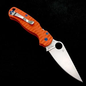 Spyderco Paramilitary 2 C81GP2 Screws Orange Anso Scale w/ Blue Ti Screws - Picture 1 of 4