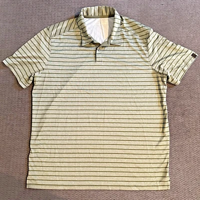 Camisa polo de golf Oakley manga corta para hombre X-grande XL verde a rayas ligera Foto 1 de 4