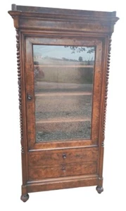 Elegante Vitrine Bücherregal Kristall Cappuccina Lombardei Nussbaum - Bild 1 von 7