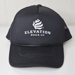 Gorra de camionero Elevation Brewing Beer Company Snapback malla trasera negra - Imagen 1 de 9
