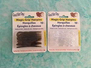 (2) Packs Magic Grip Hairpins 2 1/2" (20) pcs. Shell Brown/Clear Good Hair Days - Picture 1 of 5