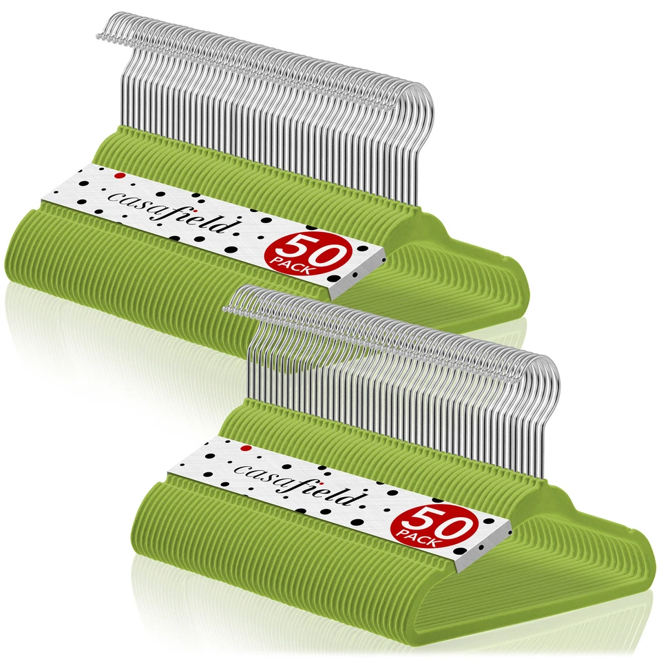 100 perchas de terciopelo de 11" de ancho para bebés y niños pequeños ropa vestidos pantalones Foto 1 de 1