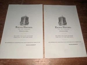 1949 Zane Hotel Zanesville Ohio Zimmerbelege mit Grafik - Bild 1 von 2