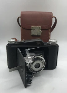 Rare Vintage Comet Folding Camera Black And Case Untested - Picture 1 of 9