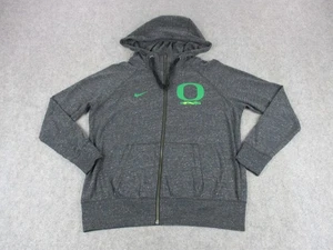 Oregon Ducks Hoodie Mens Large Gray NCAA Football Zip Nike Sweatshirt - Picture 1 of 11