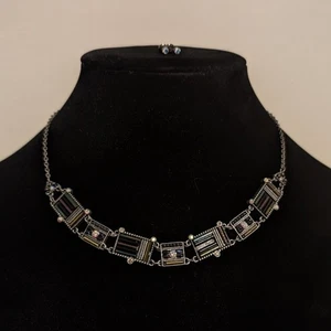 Collar Gargantilla Mod Block Deco con Pendientes Iridiscentes - Imagen 1 de 4