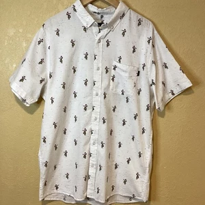 Rip Curl Shirt New with Tags Men's Large, White, Hula Girl Print, 99% Cotton - Picture 1 of 8
