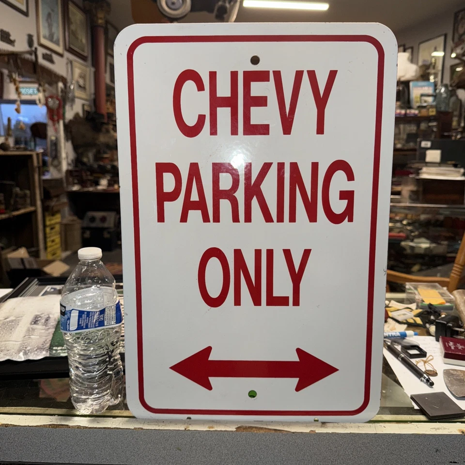 Letrero vintage de metal pesado esmaltado solo estacionamiento chatarra 12" x 18" 3 lb Foto 1 de 1