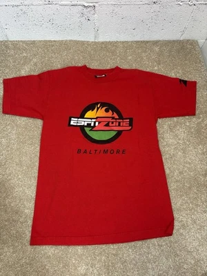 Vintage 90s Baltimore ESPN Zone Men's Sz M T-Shirt Red USA Made - Image 1 of 4