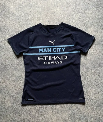 Maillot de football Manchester City Third 2021 2022 femme taille S authentiqu... - Photo 1/4