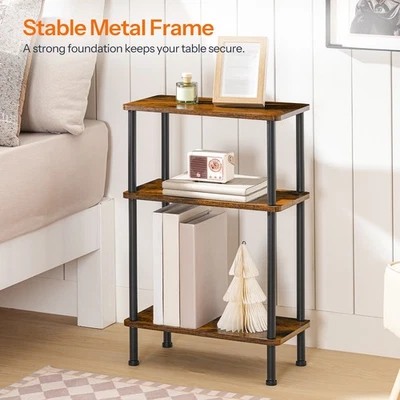 HOOBRO Side Table End Table Slim Nightstand for Small Spaces Wooden Table - Image 1 of 4