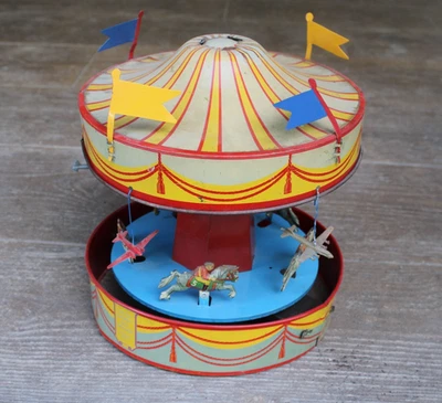 Carrusel de carnaval de juguete de colección, caballos de carreras, aviones, Wolverine, Pittsburgh, Pensilvania Foto 1 de 4