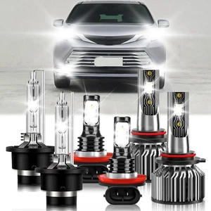 Combo de 6 bombillas LED + luz antiniebla 6500K HID para Toyota Sienna 2011-2020 - Imagen 1 de 11