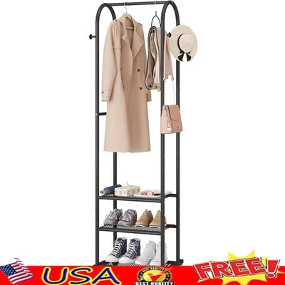 Árbol de pasillo con ruedas perchero estantes para zapatos ganchos entrada estrecha almacenamiento nuevo Foto 1 de 4