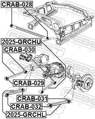 Für FEBEST CRAB-030 REAR LONGITUDINAL BAR SILENTBLOCK JEEP GRAN - Bild 1 von 4