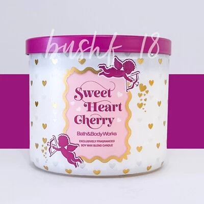 Bath & Body Works SWEETHEART CHERRY Vela Perfumada 3 Mechas 14.5 OZ NUEVO ENVÍO GRATIS Foto 1 de 4