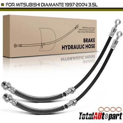 2x Brake Hydraulic Hose for Mitsubishi Diamante 1997-2004 3.5L Front Left Right - Image 1 of 4