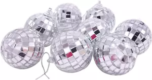 12 Pcs 2 Inches Silver Mirror Disco Ball Party Favor Christmas Tree Ornament Xma - Picture 1 of 4