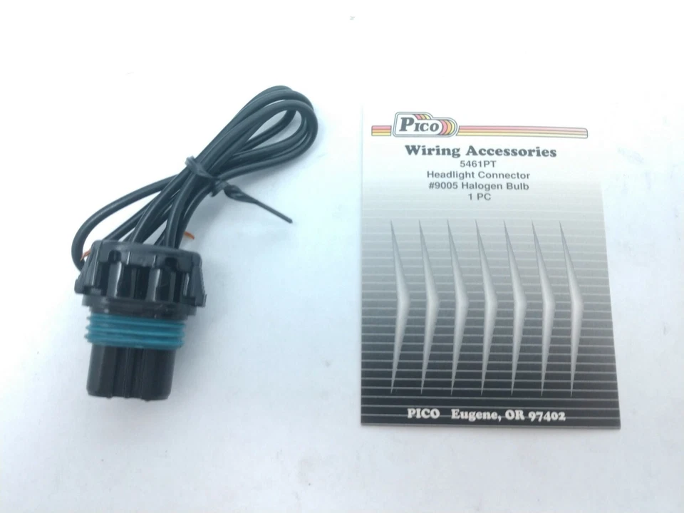  PICO WIRING 5461PT Headlight Socket Black 2 Pin Fits 9005/9145/H10 Bulbs  - Image 1 of 1