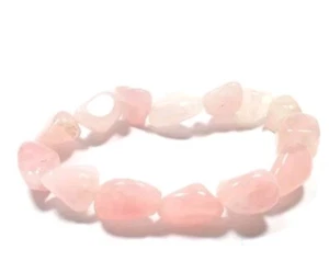 Rose Quartz 10mm Tumblestone Natural Crystal Chakra Gemtone Chunky Bracelet - Picture 1 of 1