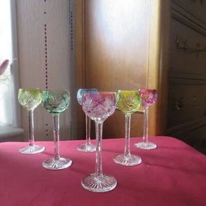 6 Bicchieri Liquore Cristallo Di Baccarat Modello Timgad? Di 4 Colori 12,5 CM - Picture 1 of 11