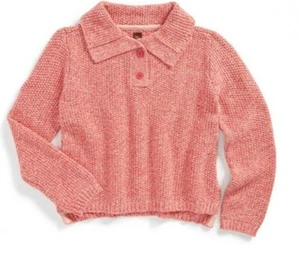 TEA COLLECTION Dark Peach Collared Sweater - - NWT Girls 10 - Picture 1 of 1