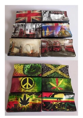 Top Quality Faux Leather Tobacco Pouch Union Jack, London, Bob Marley, Rasta