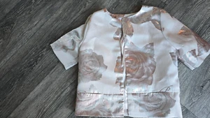 Ted Baker PINK SHORT SLEEVE OPEN FRONT JACKET METALLIC ROSE PATTERN AGE6-7 - Picture 1 of 3