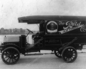 Antiguo camión Reid Ice Cream Co años 1900 antiguo 8x10 reimpresión de foto - Imagen 1 de 1