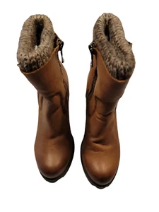 Steve Madden Size 8 Women's Sweaterr Boot in Cognac Leather - Picture 1 of 6